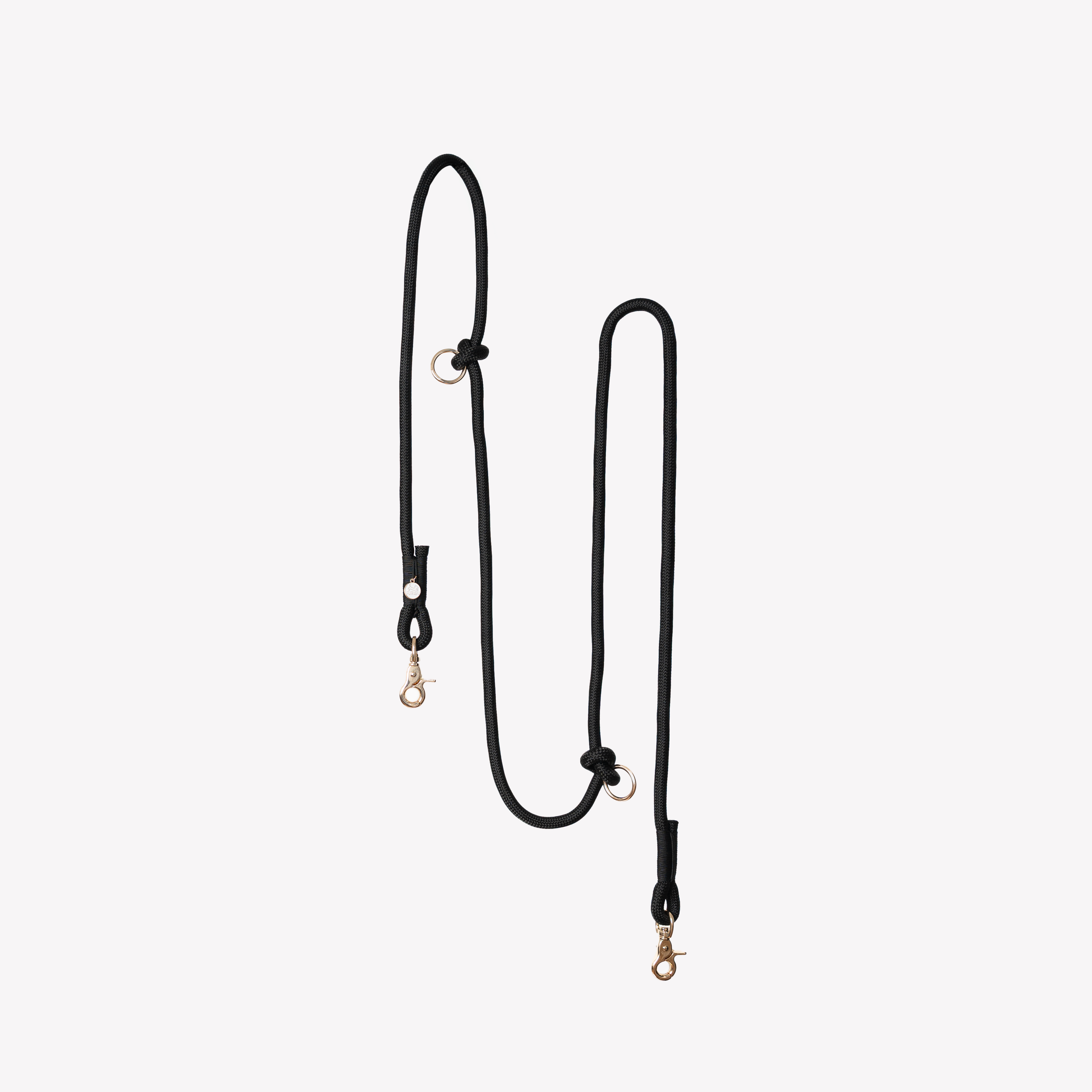 Hands-Free Braided Dog Leash in Black