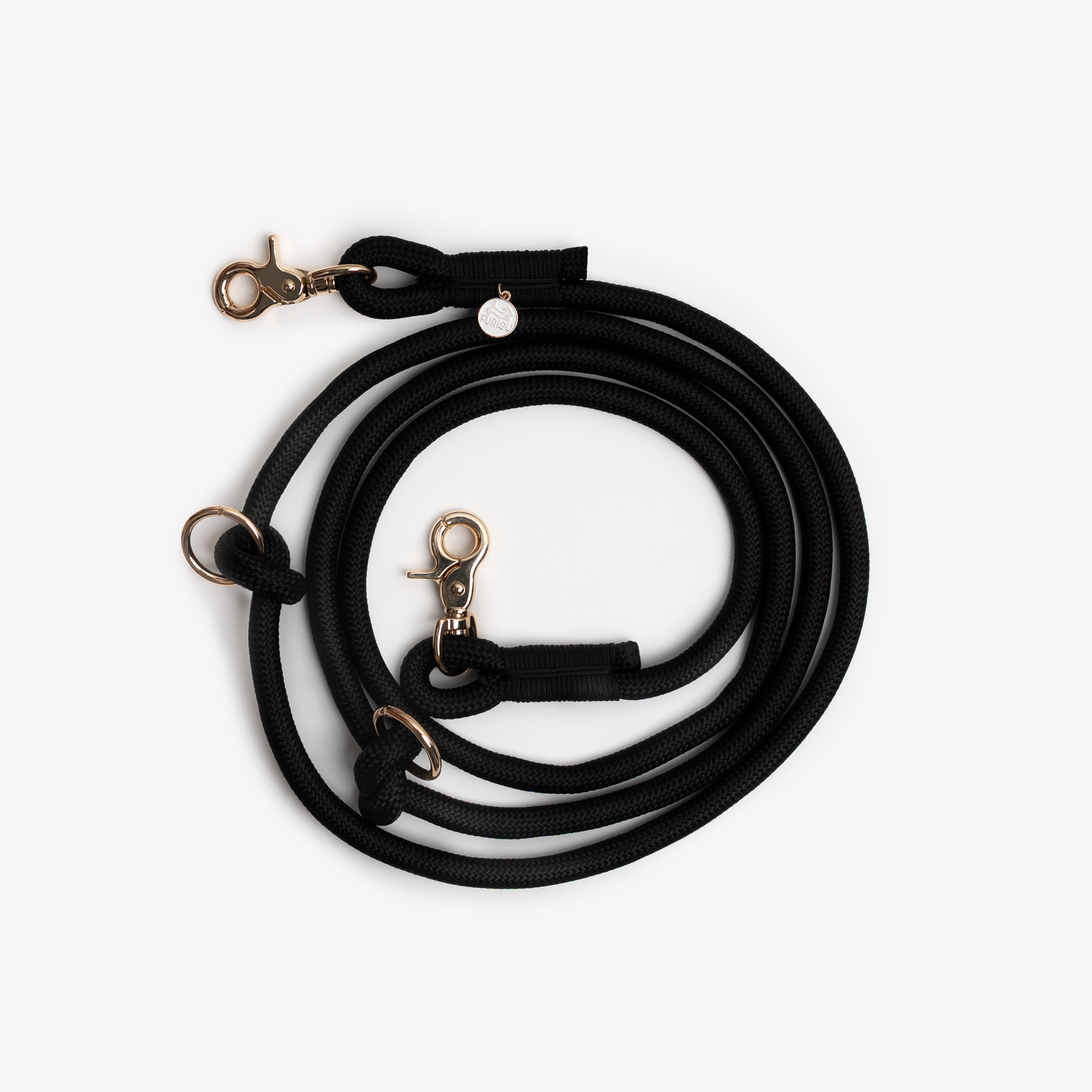 Hands-Free Braided Dog Leash in Black