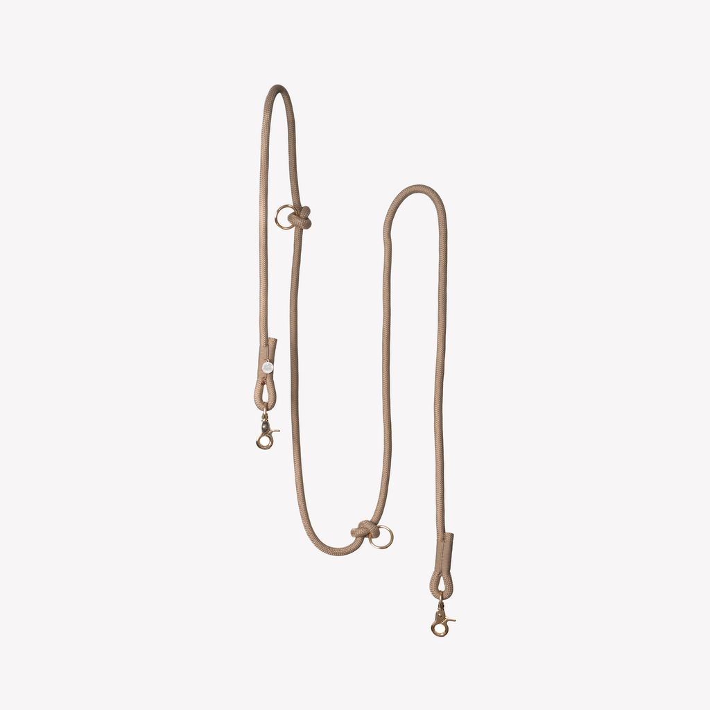 Hands-Free Braided Dog Leash in Sand