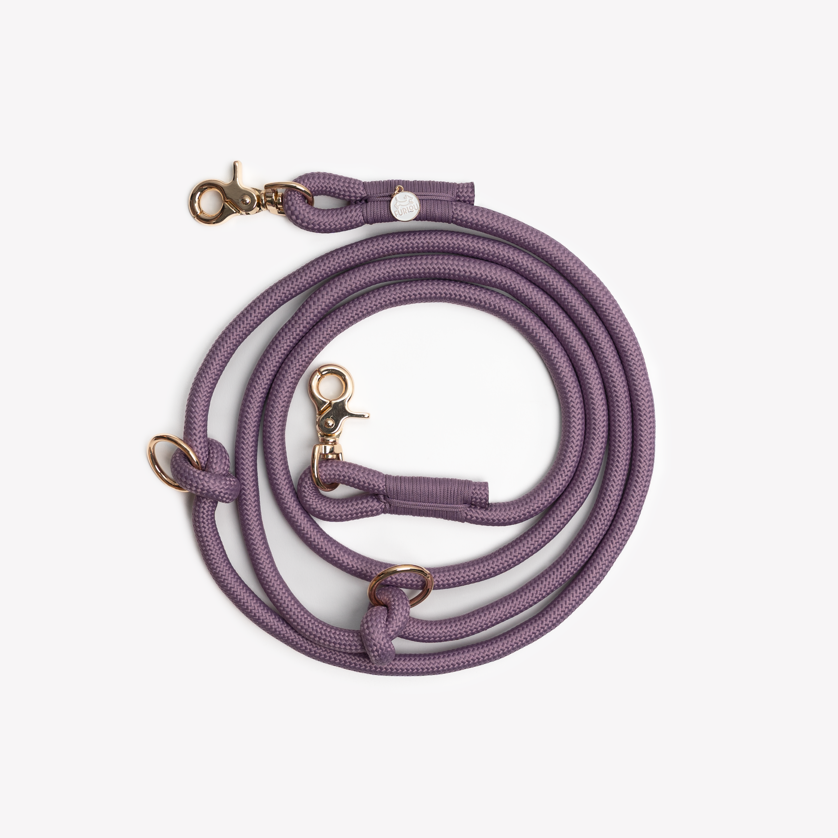 Hands-Free Braided Dog Leash in Lilac