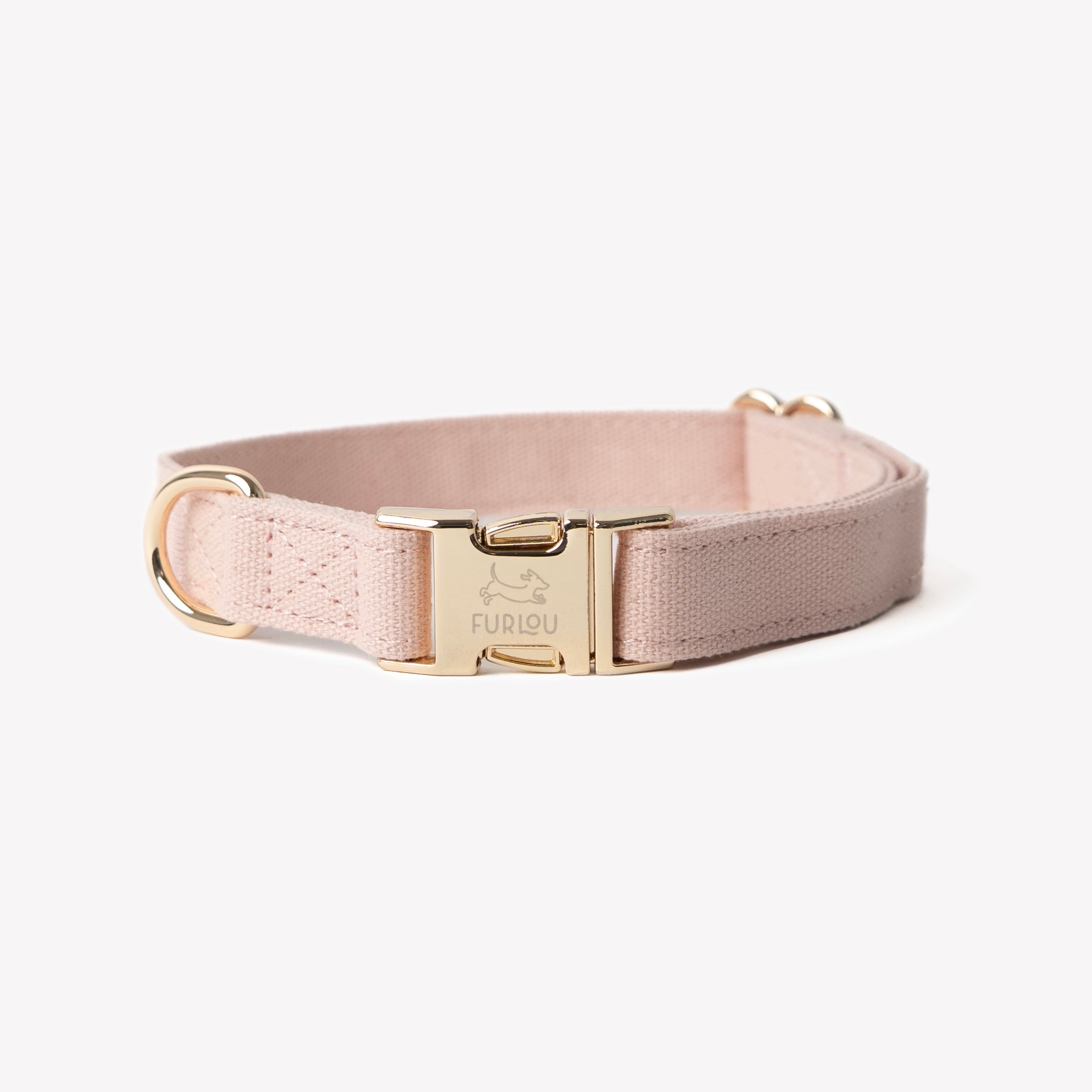 Canvas Dog Collar in Baby Pink