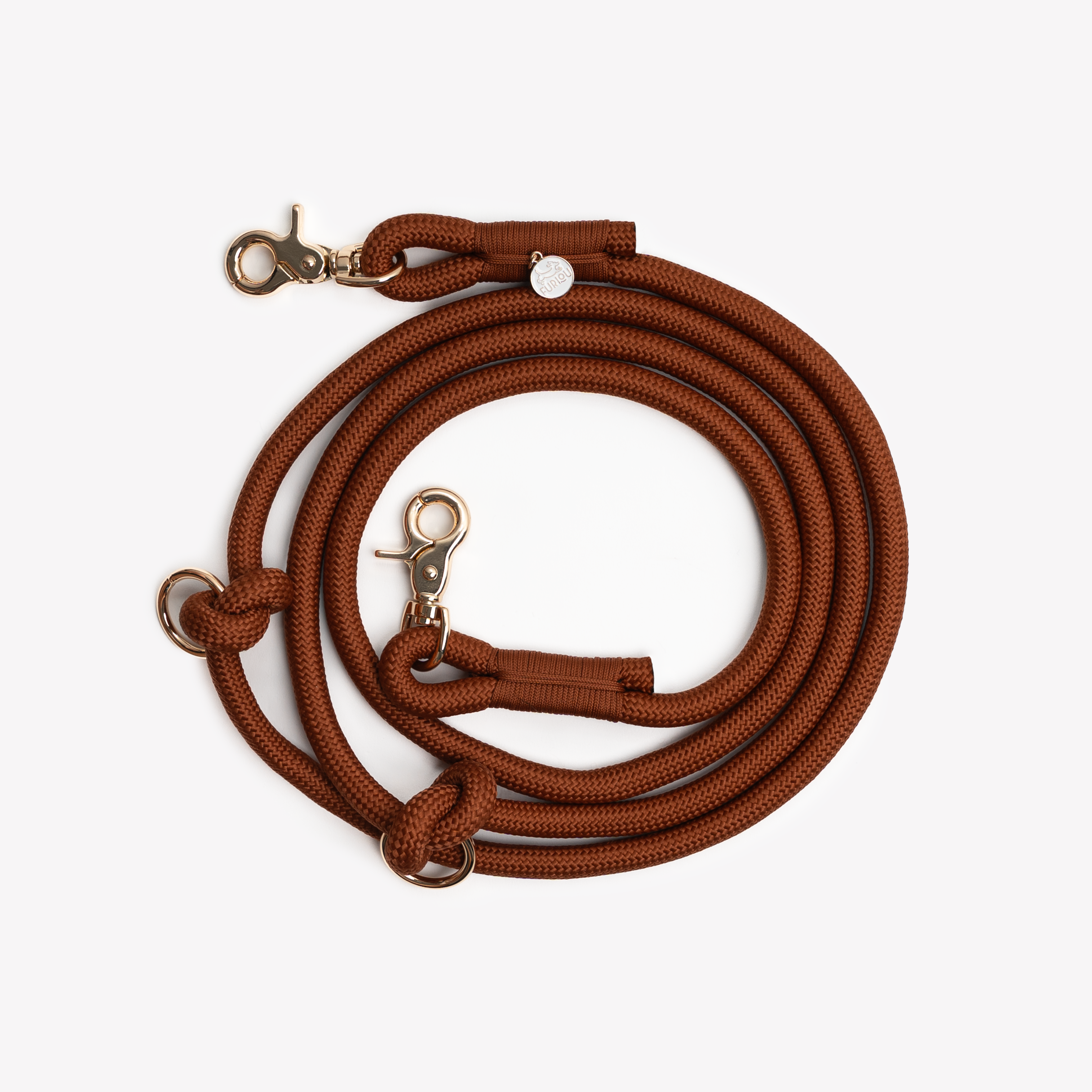 Hands-Free Braided Dog Leash in Clay