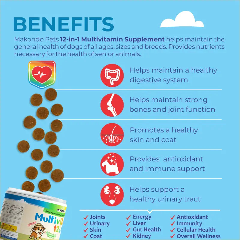 12-in-1 Dog Multivitamin – 120 Soft Chews