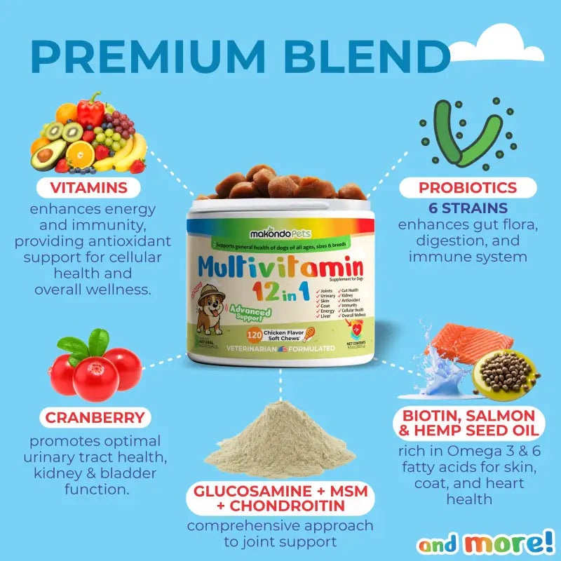 12-in-1 Dog Multivitamin – 120 Soft Chews
