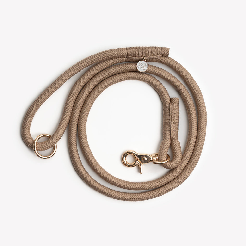 Braided Rope Dog Leash in Sand