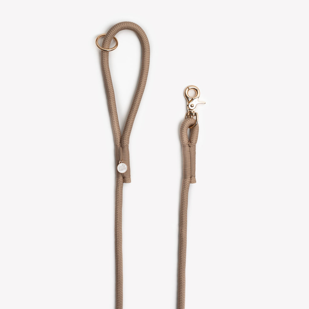 Braided Rope Dog Leash in Sand
