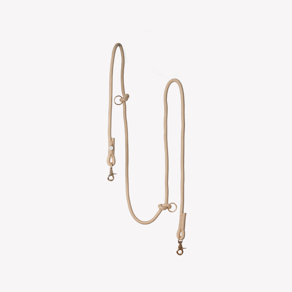 Hands-Free Braided Dog Leash in Tan
