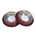 Ribbed Non-Slip Pet Bowls – Merlot Red (Set of 2)