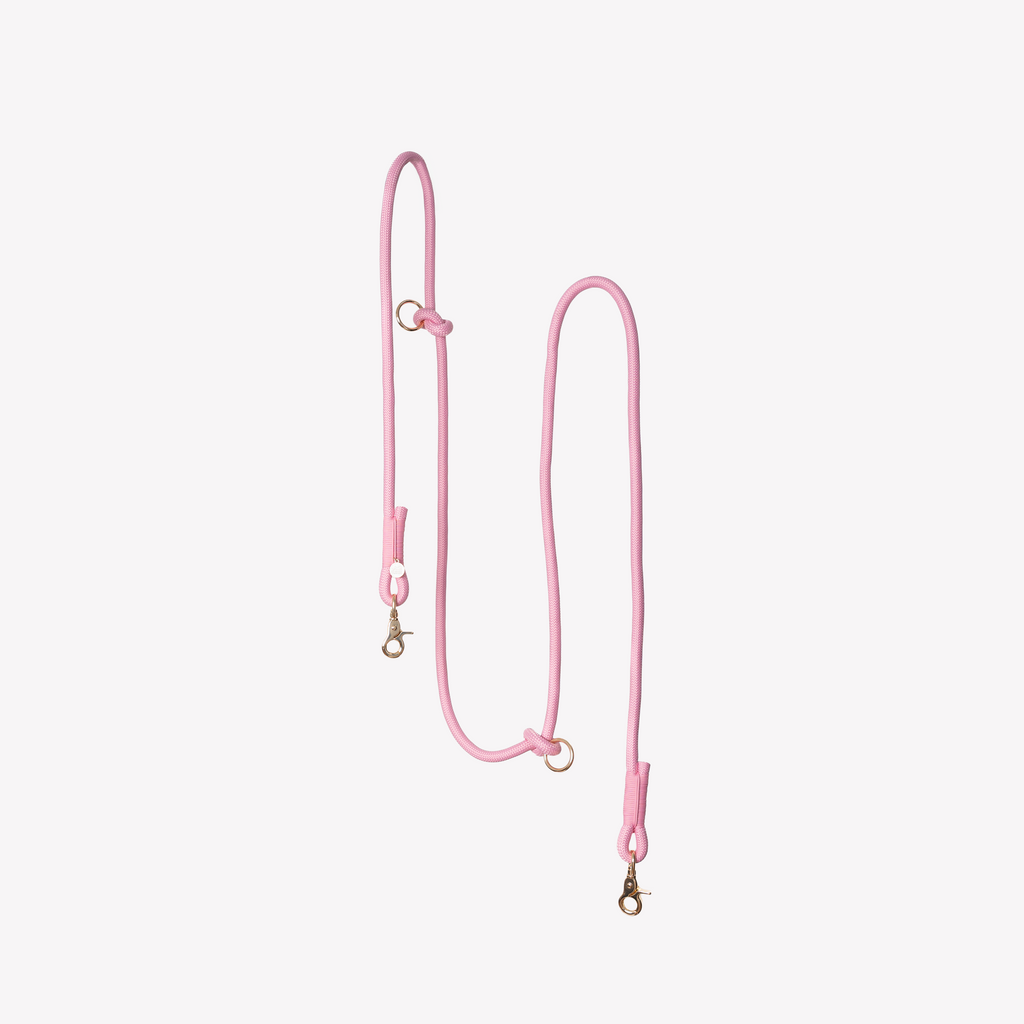 Hands-Free Braided Dog Leash in Pink