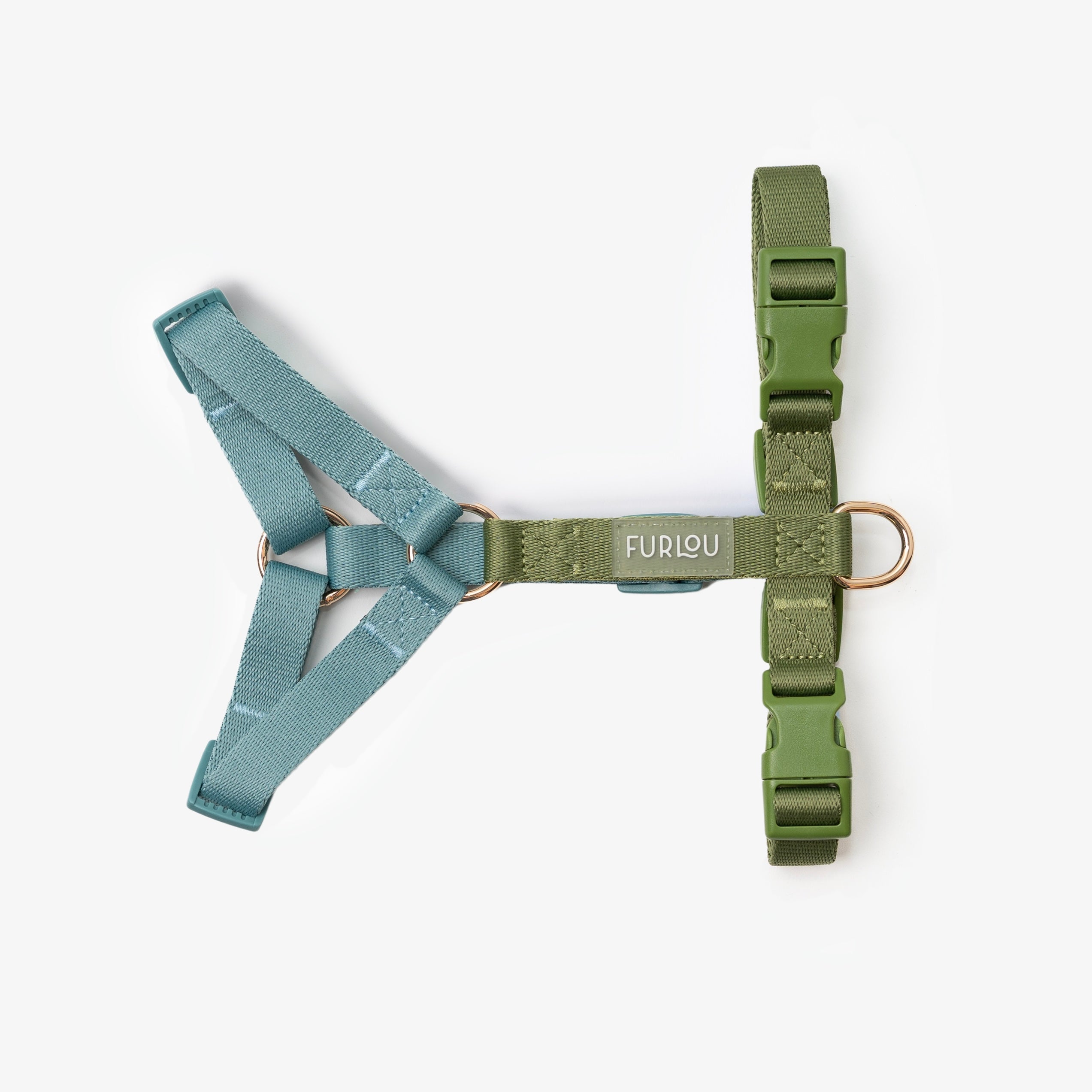 Strap Dog Harness in Blue and Green