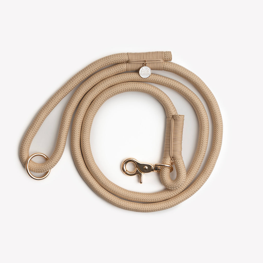 Braided Rope Dog Leash in Tan