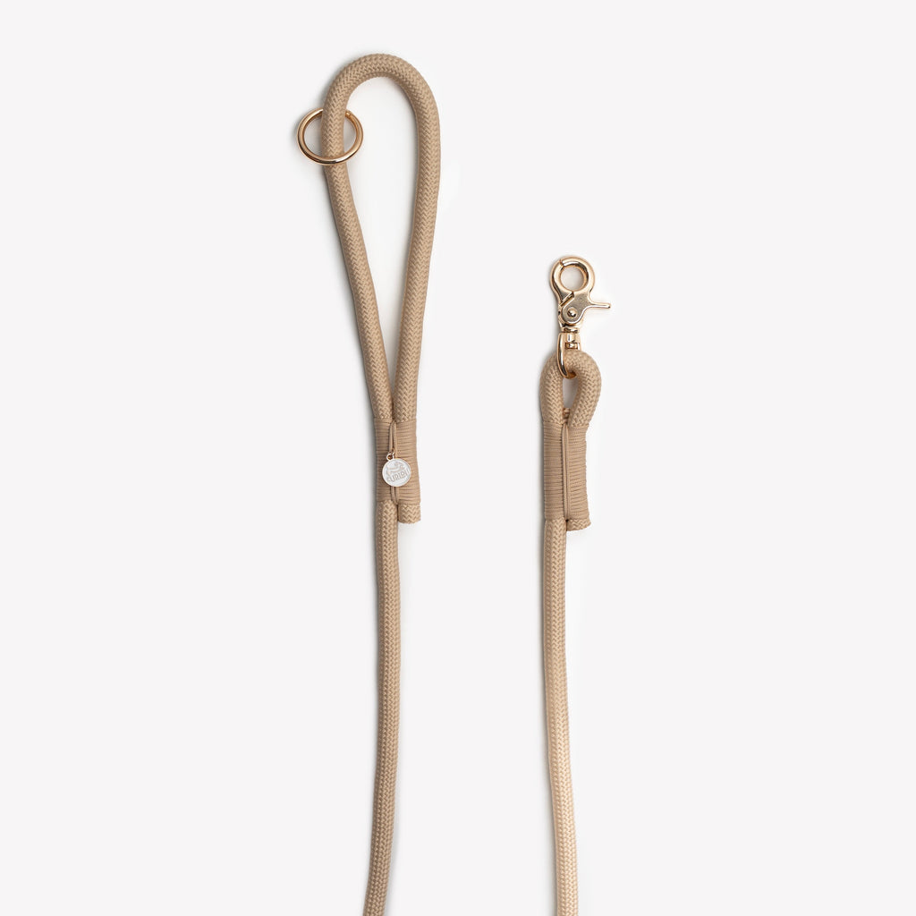 Braided Rope Dog Leash in Tan