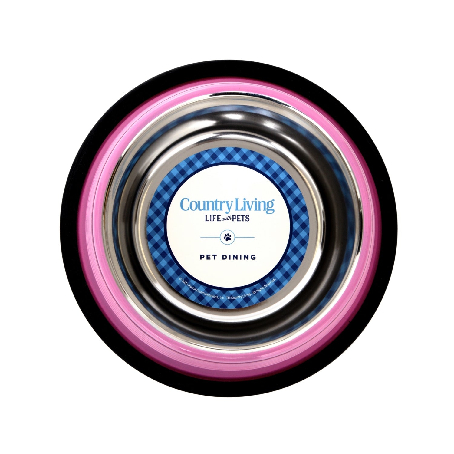 Ribbed Non-Slip Pet Bowls – Carnation Pink (Set of 2)