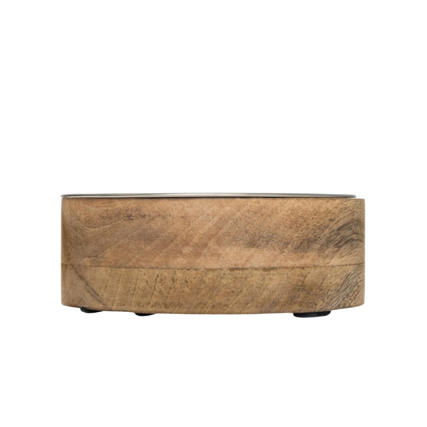 Country Living Stainless Steel Dog Bowl with Cylindrical Mango Wood Holder