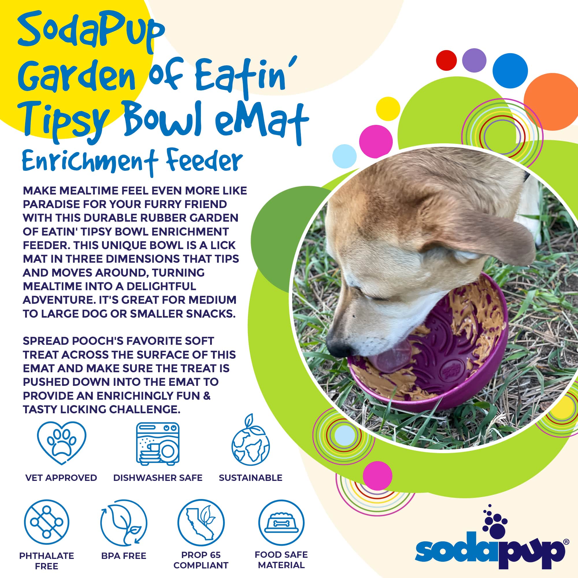 SodaPup Garden of Eatin Tipsy Bowl Emat – Multiple Colors