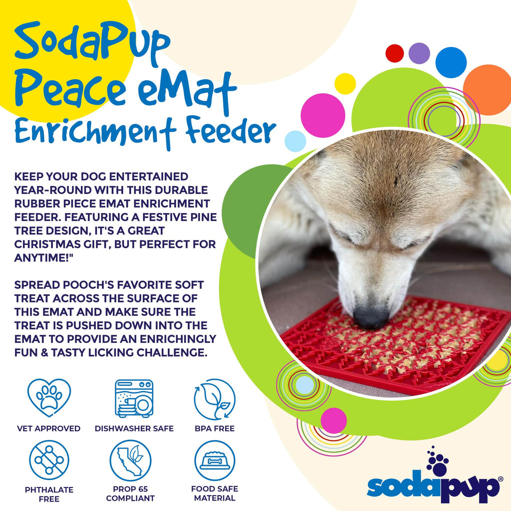 SodaPup Peace Christmas Tree Emat – Red