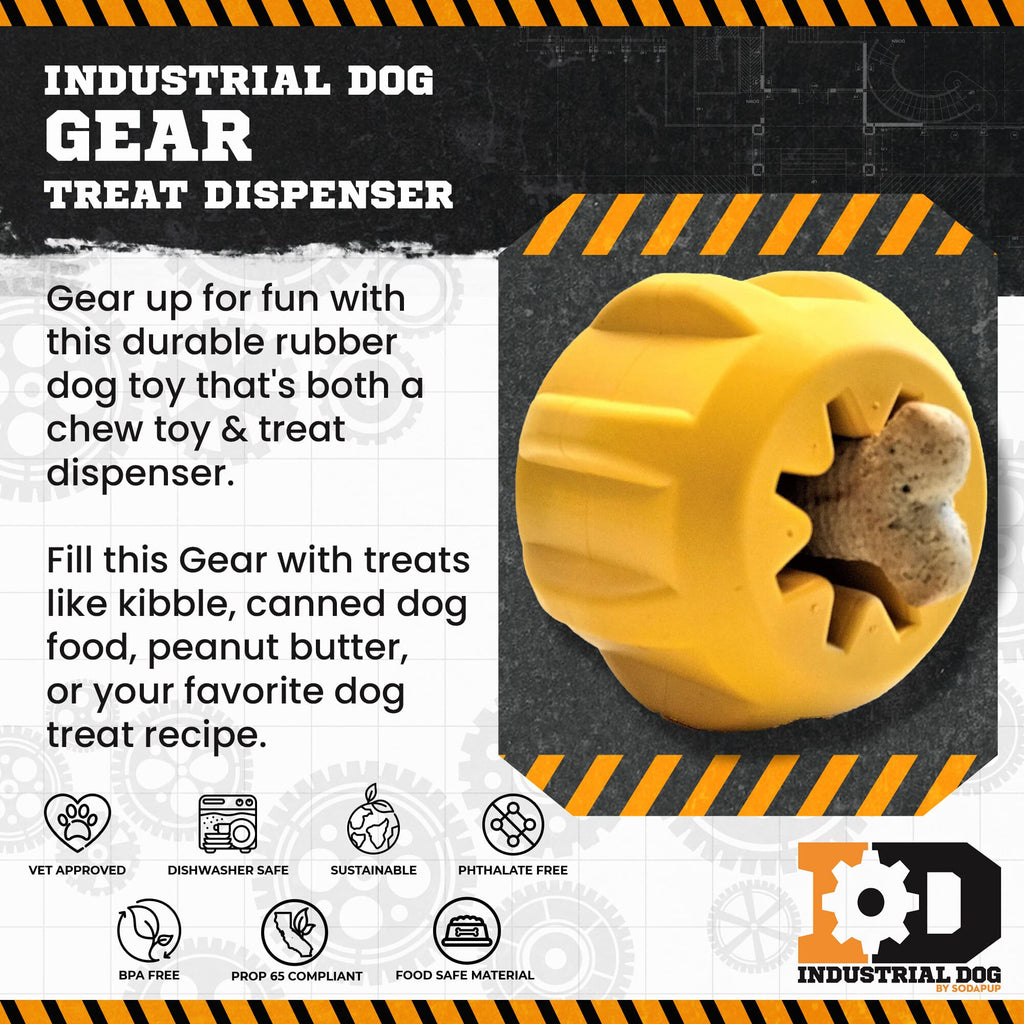 Sodapup Gear Edispenser Dog Toys - Yellow