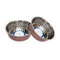 Hammered Stainless Steel Pet Bowls – Rose Quartz 64oz (Set of 2)