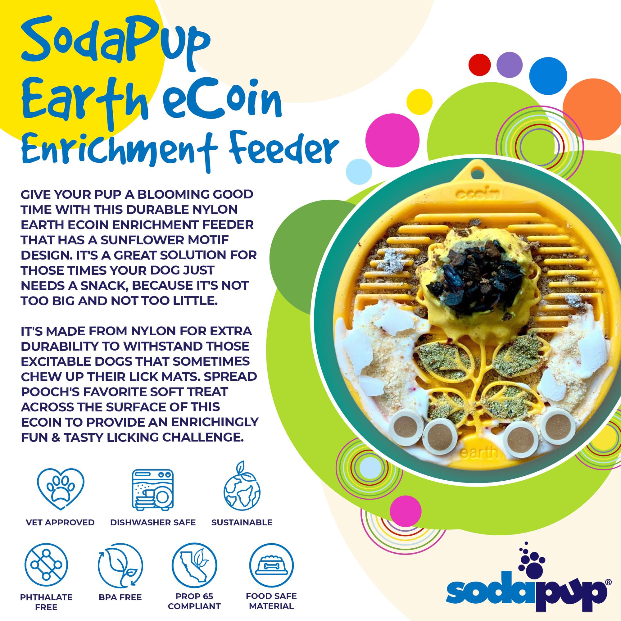 SodaPup Earth Ecoin Lick Mat – Yellow