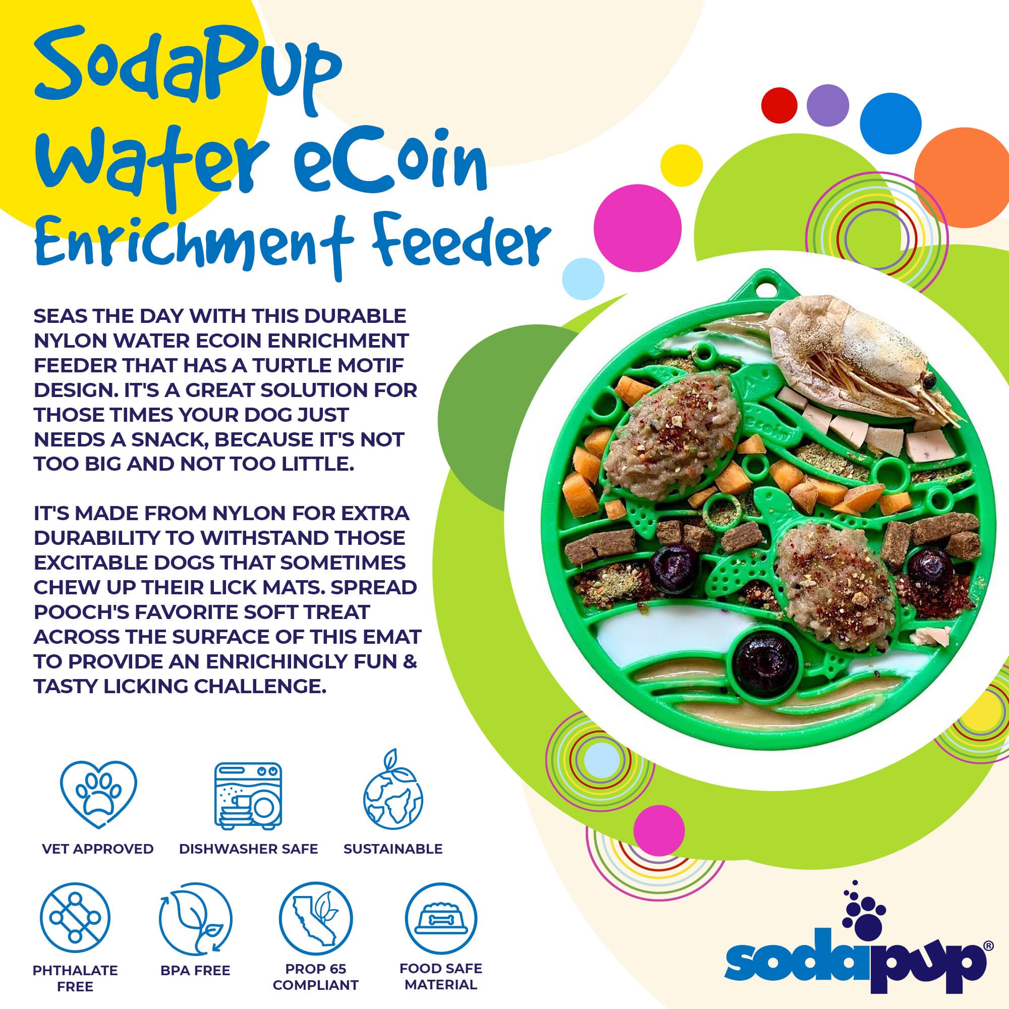 SodaPup Water Ecoin Durable Enrichment Snacking Coin – Green