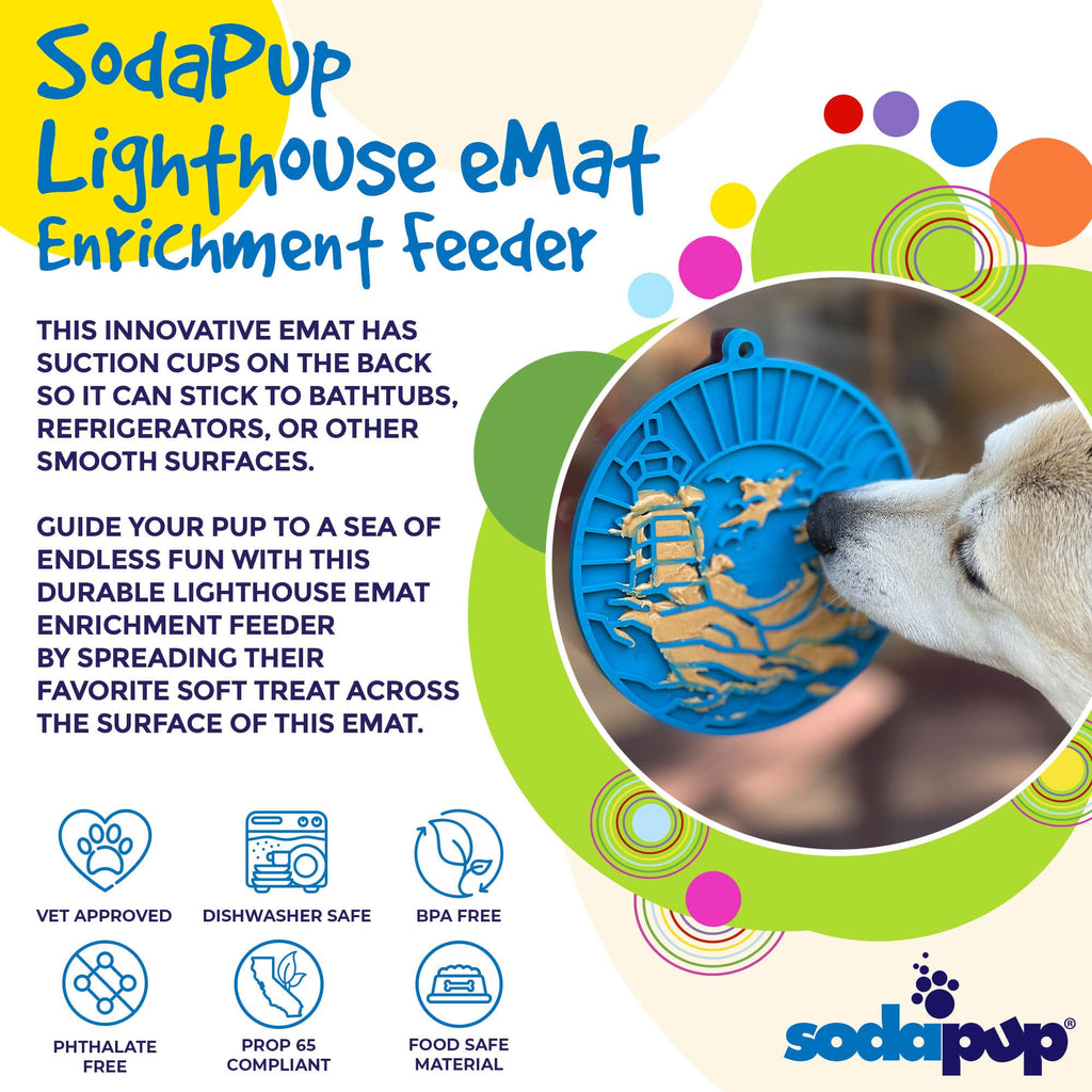 Sodapup Cat & Dog Lighthouse Emat - Blue