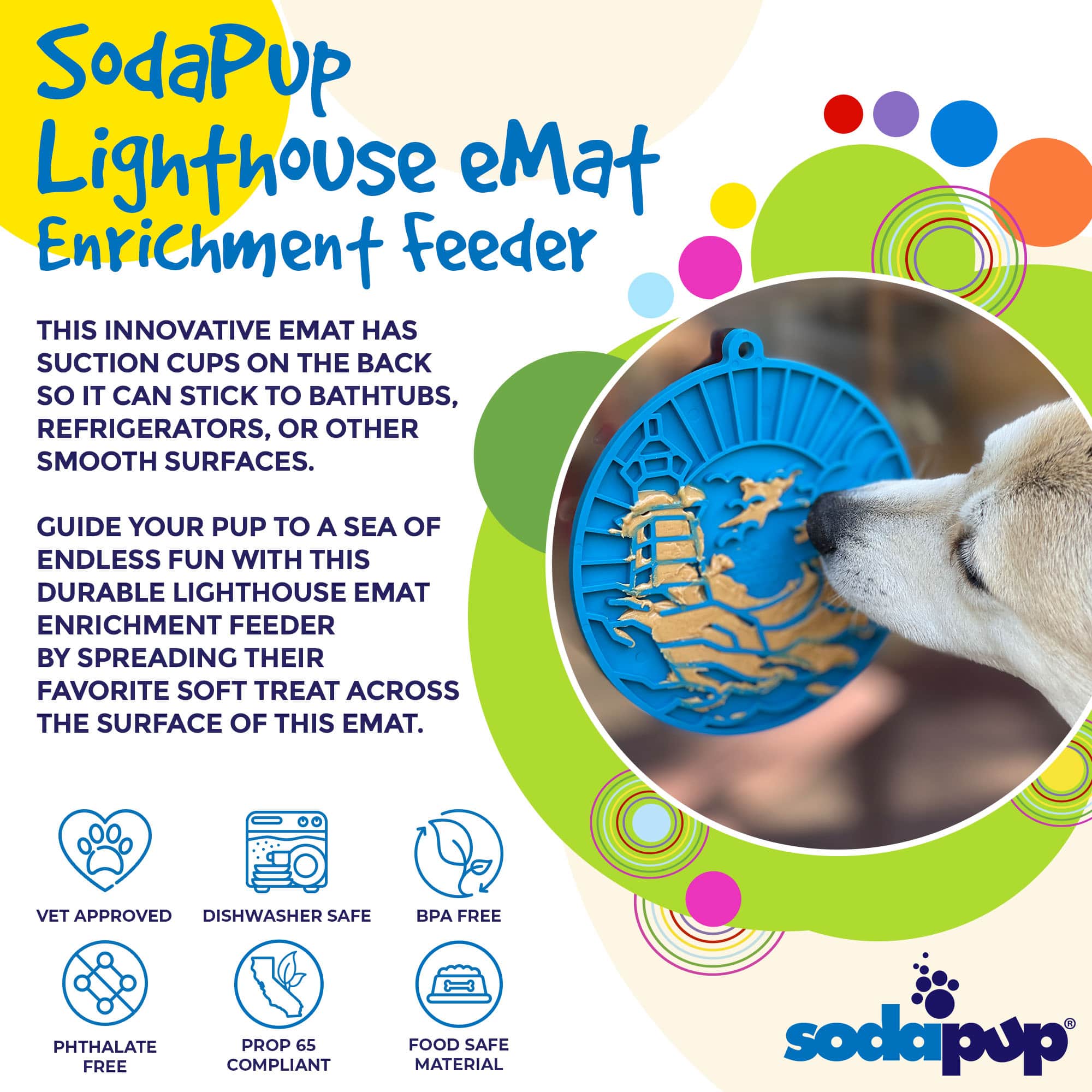 Sodapup Cat & Dog Lighthouse Emat - Blue