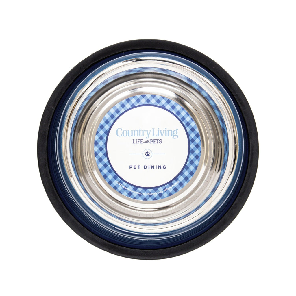Ribbed Non-Slip Pet Bowls – Poseidon Blue (Set of 2)