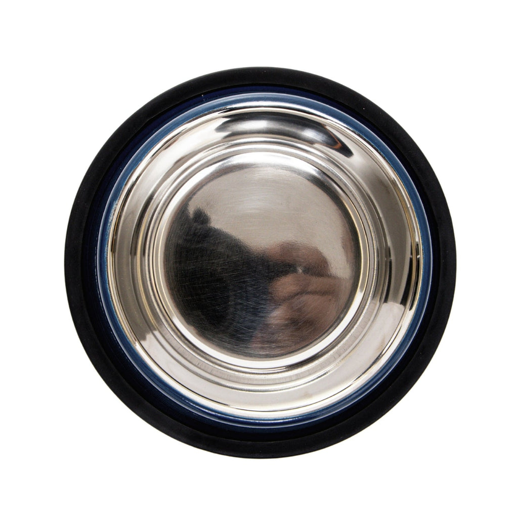 Ribbed Non-Slip Pet Bowls – Poseidon Blue (Set of 2)
