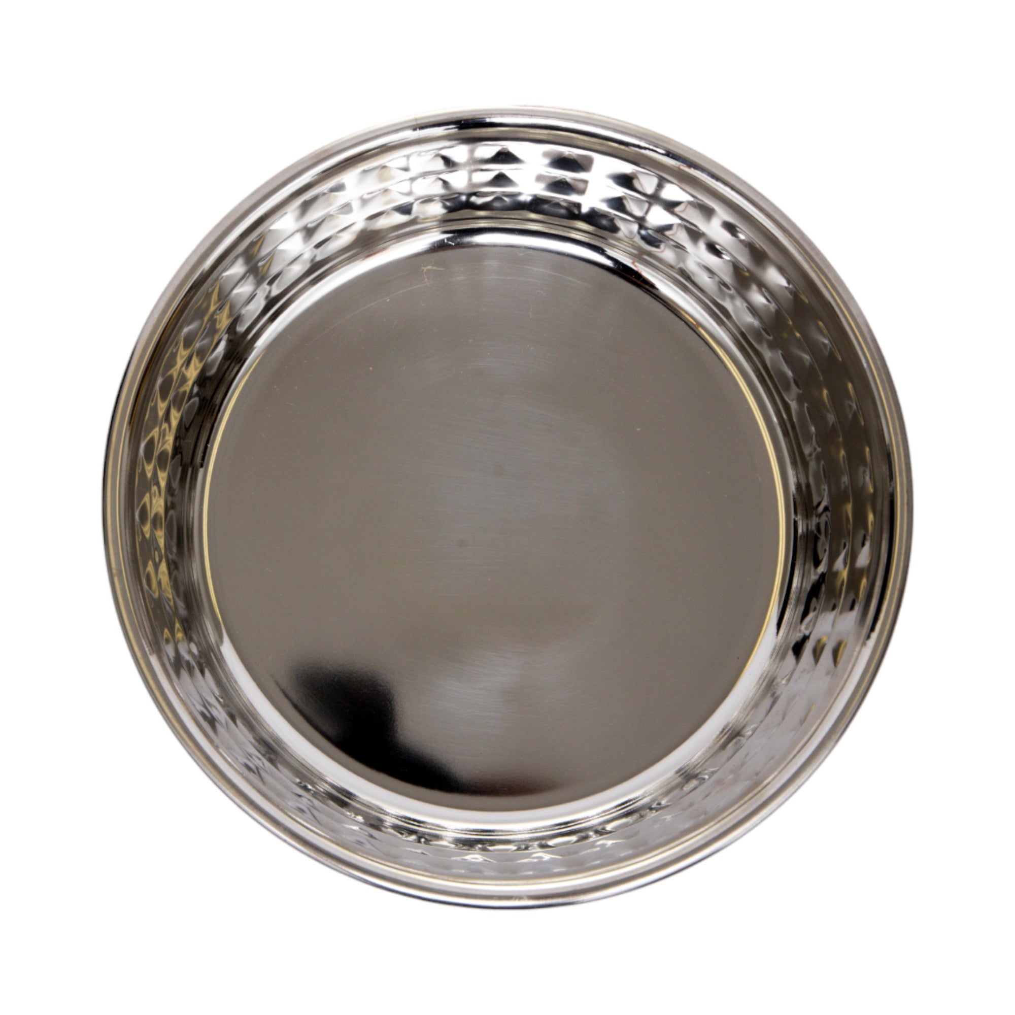 Hammered Stainless Steel Pet Bowls – Rose Quartz 64oz (Set of 2)