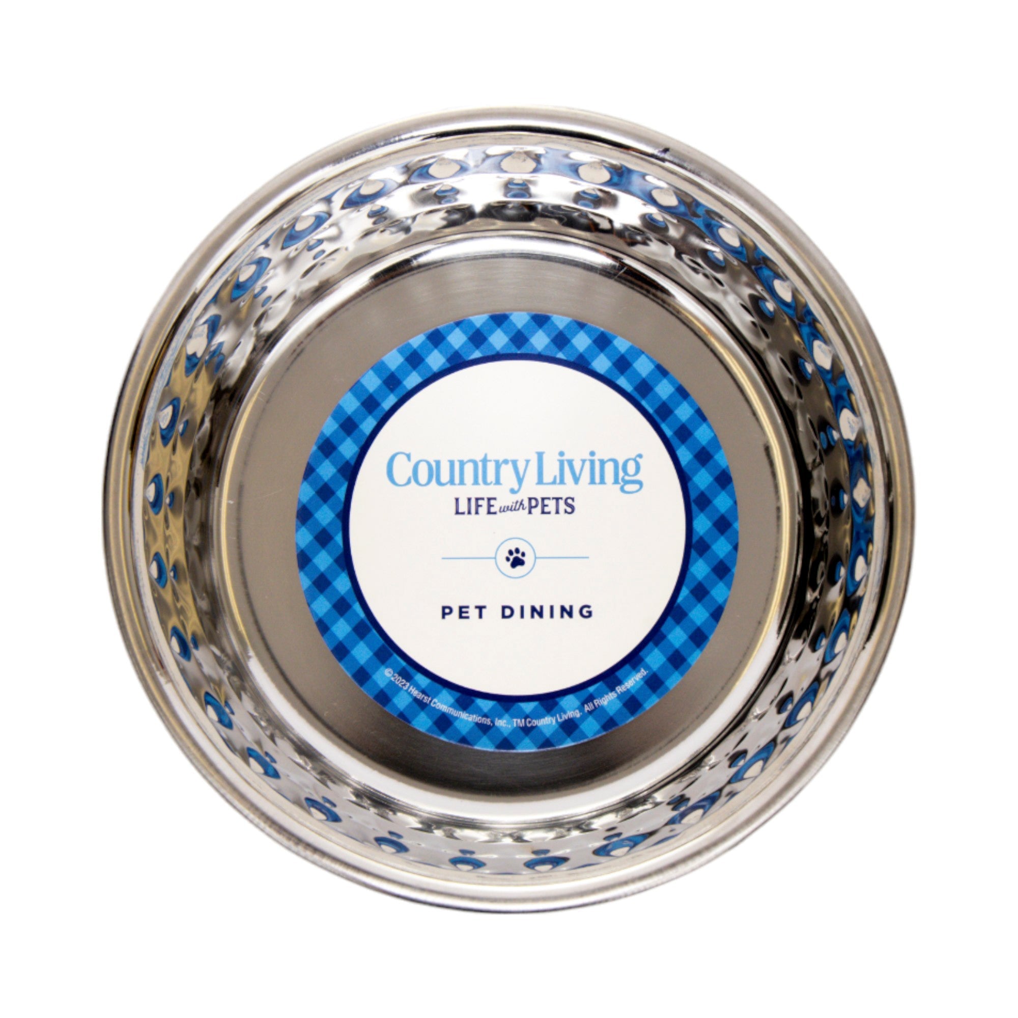 Country Living Set of 2 Hammered Stainless Steel Dog Bowls – Black Pearl