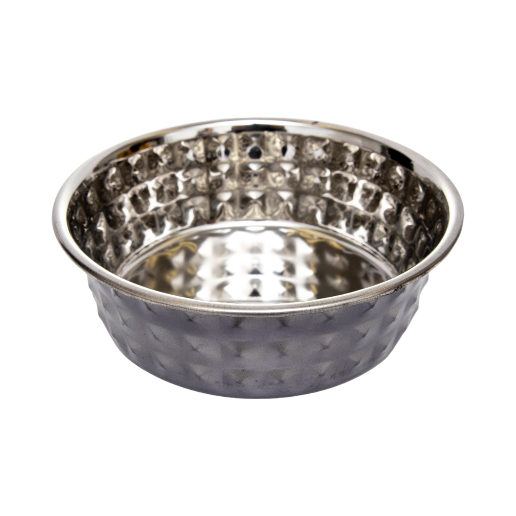 Hammered Stainless Steel Pet Bowls – Black Pearl (Set of 2)