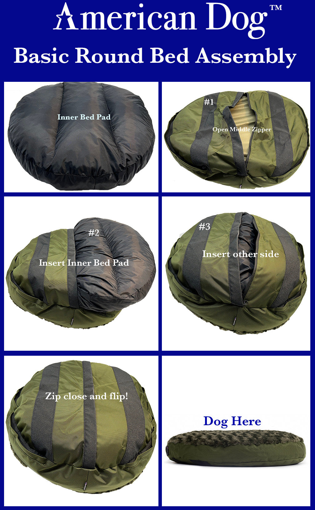 Round Base Dog Bed – Armor – Multiple Colors