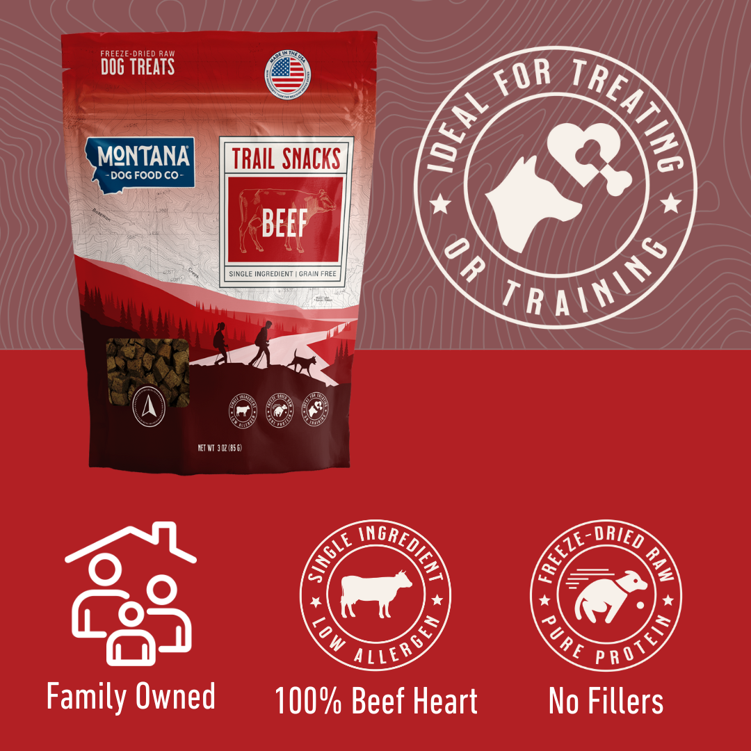 Montana Dog Food Co Freeze-Dried Raw Trail Snacks Dog Treats - Beef