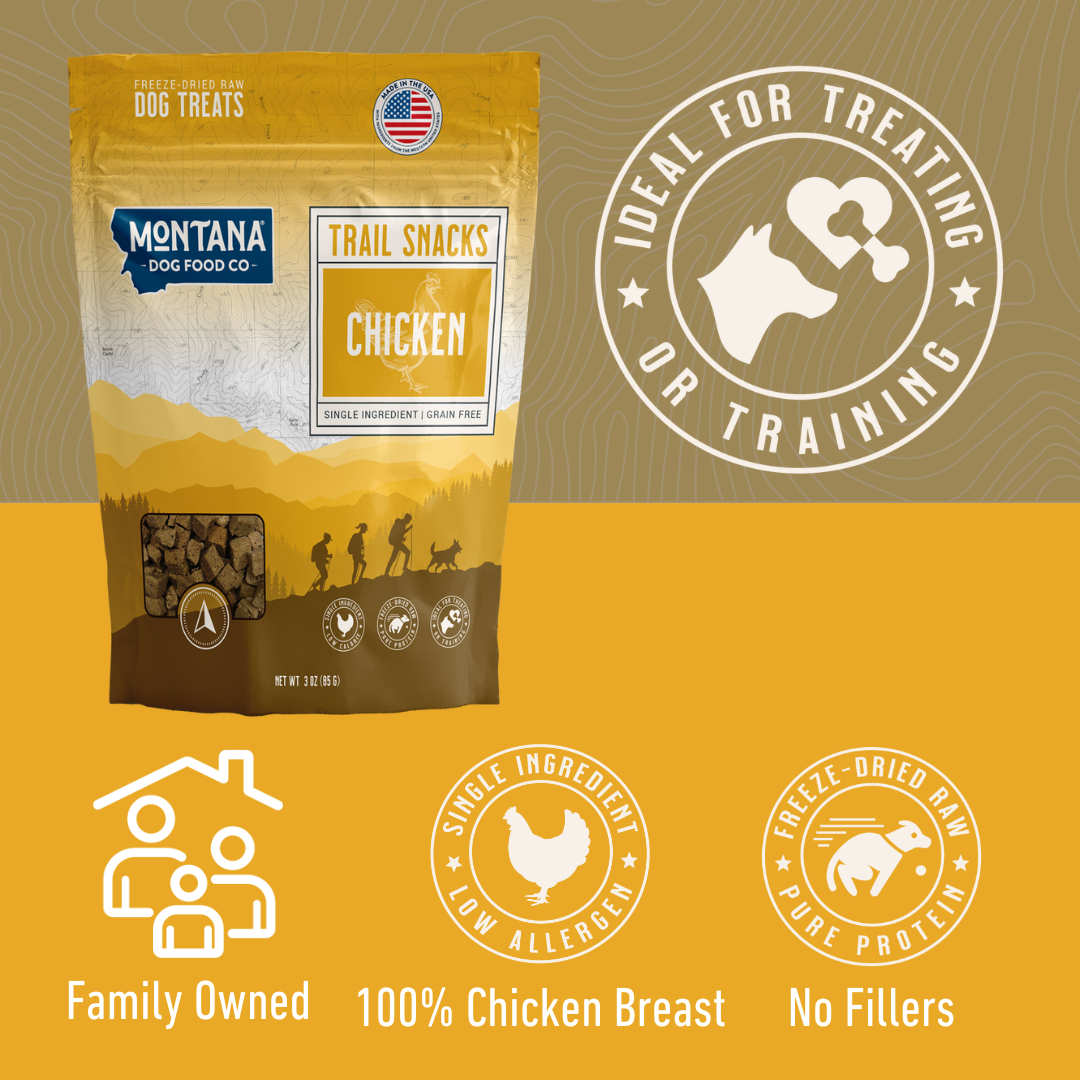 Montana Dog Food Co Freeze-Dried Raw Trail Snacks Dog Treats - Chicken