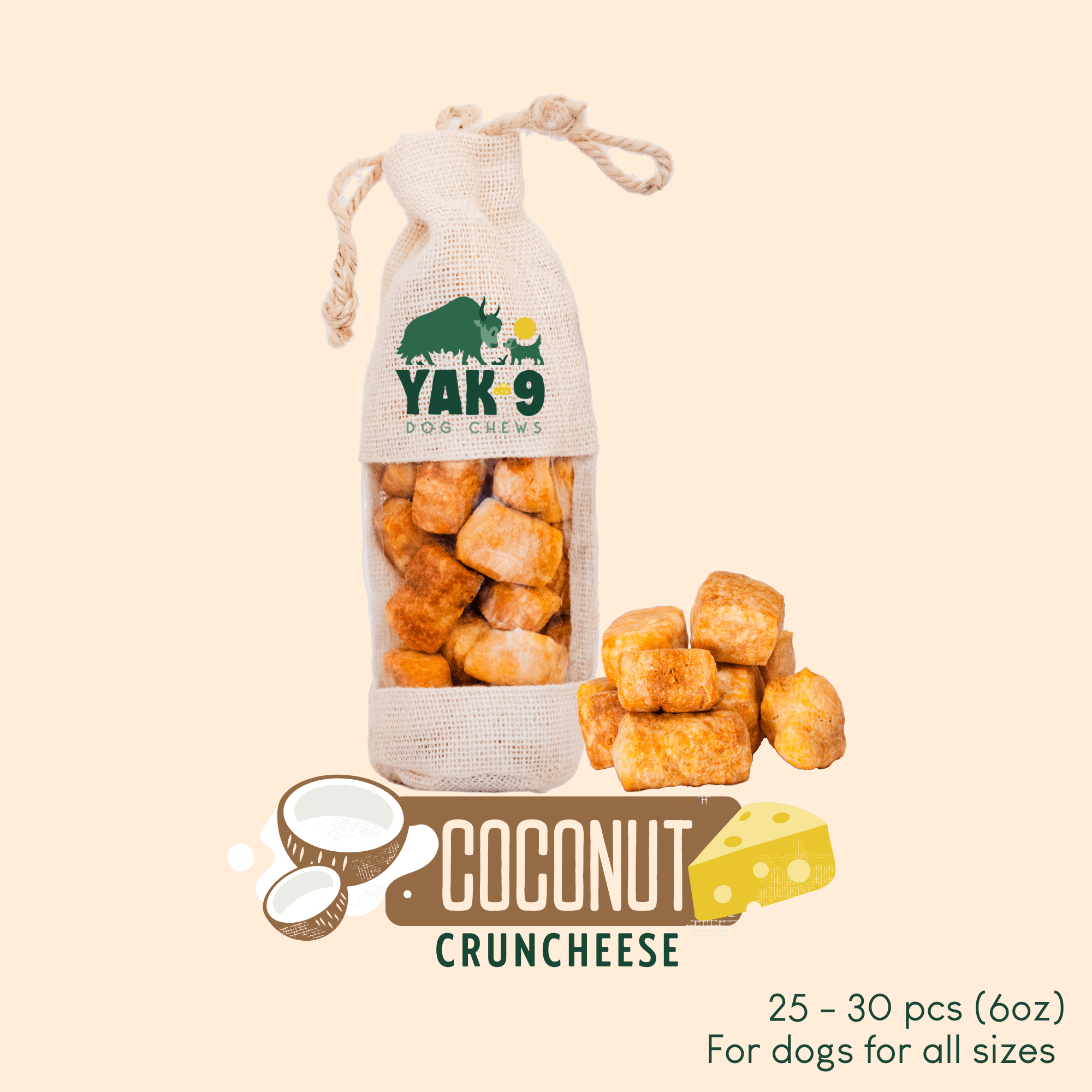 Yak9 Chews Cruncheese Yak Cheese Dog Treats