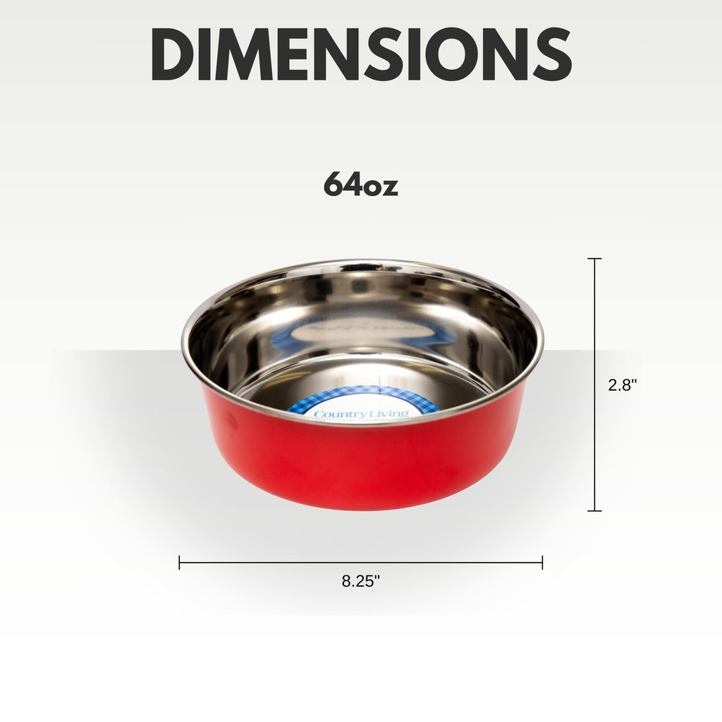 Heavy Gauge Stainless Steel Pet Bowls – Multiple Colors (Set of 2)