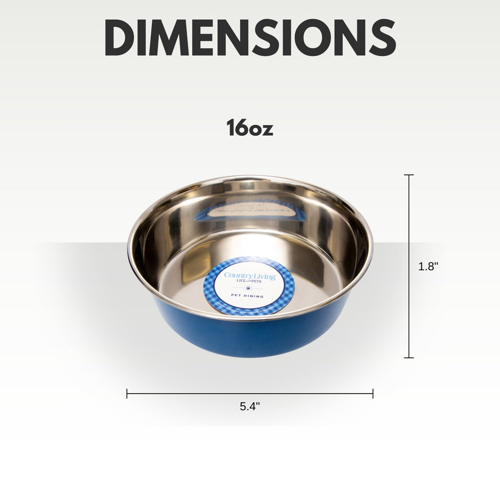 Heavy Gauge Stainless Steel Pet Bowls – Multiple Colors (Set of 2)