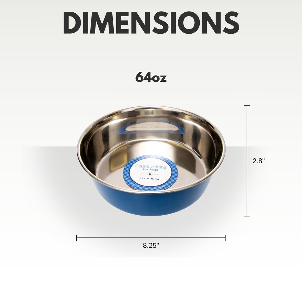 Heavy Gauge Stainless Steel Pet Bowls – Multiple Colors (Set of 2)