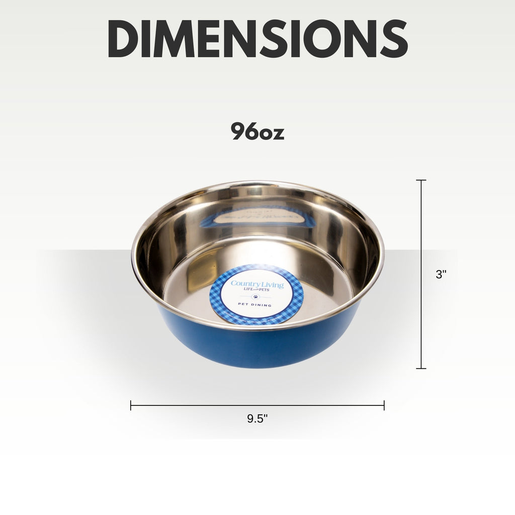 Heavy Gauge Stainless Steel Pet Bowls – Multiple Colors (Set of 2)