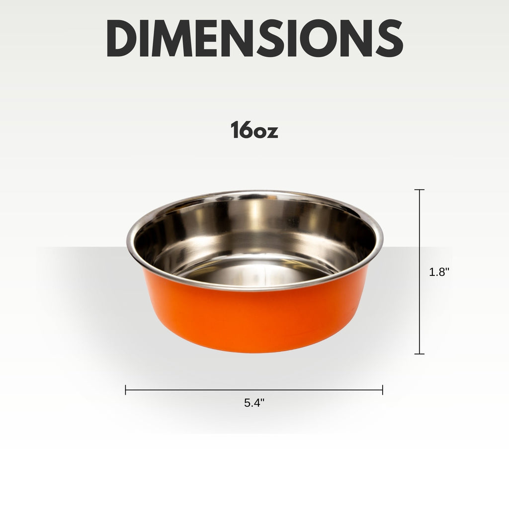 Heavy Gauge Stainless Steel Pet Bowls – Multiple Colors (Set of 2)