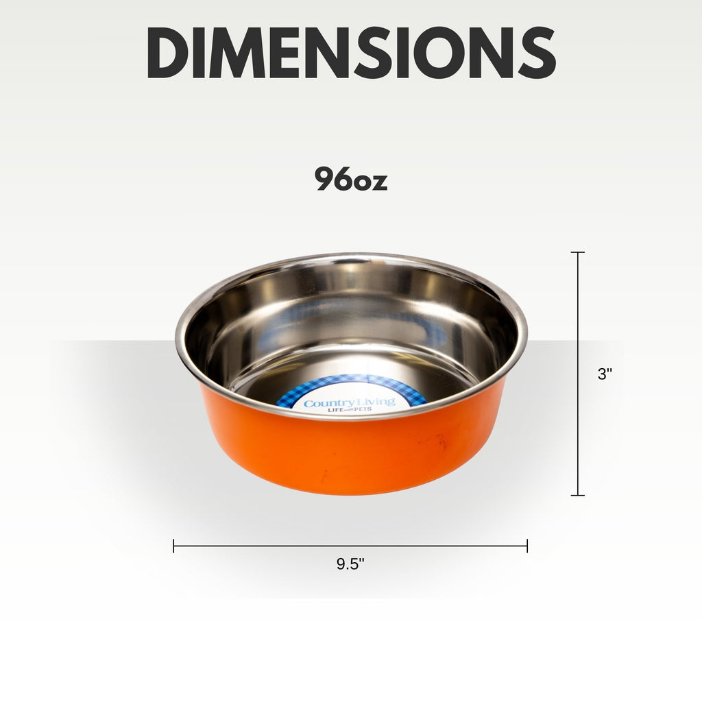 Heavy Gauge Stainless Steel Pet Bowls – Multiple Colors (Set of 2)