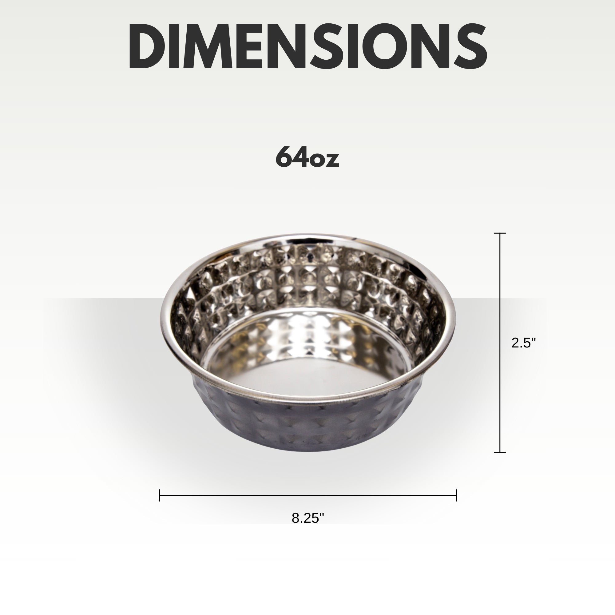 Hammered Stainless Steel Pet Bowls – Black Pearl (Set of 2)