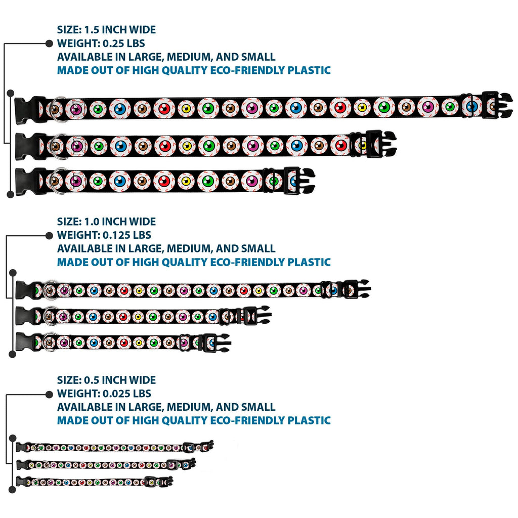 Plastic Clip Collar – Eyeballs Black and Multi Color