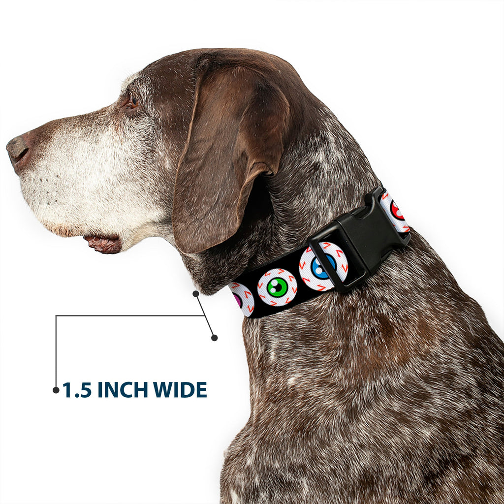 Plastic Clip Collar – Eyeballs Black and Multi Color