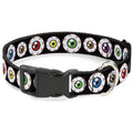 Plastic Clip Collar – Eyeballs Black and Multi Color