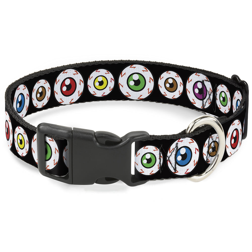 Plastic Clip Collar – Eyeballs Black and Multi Color