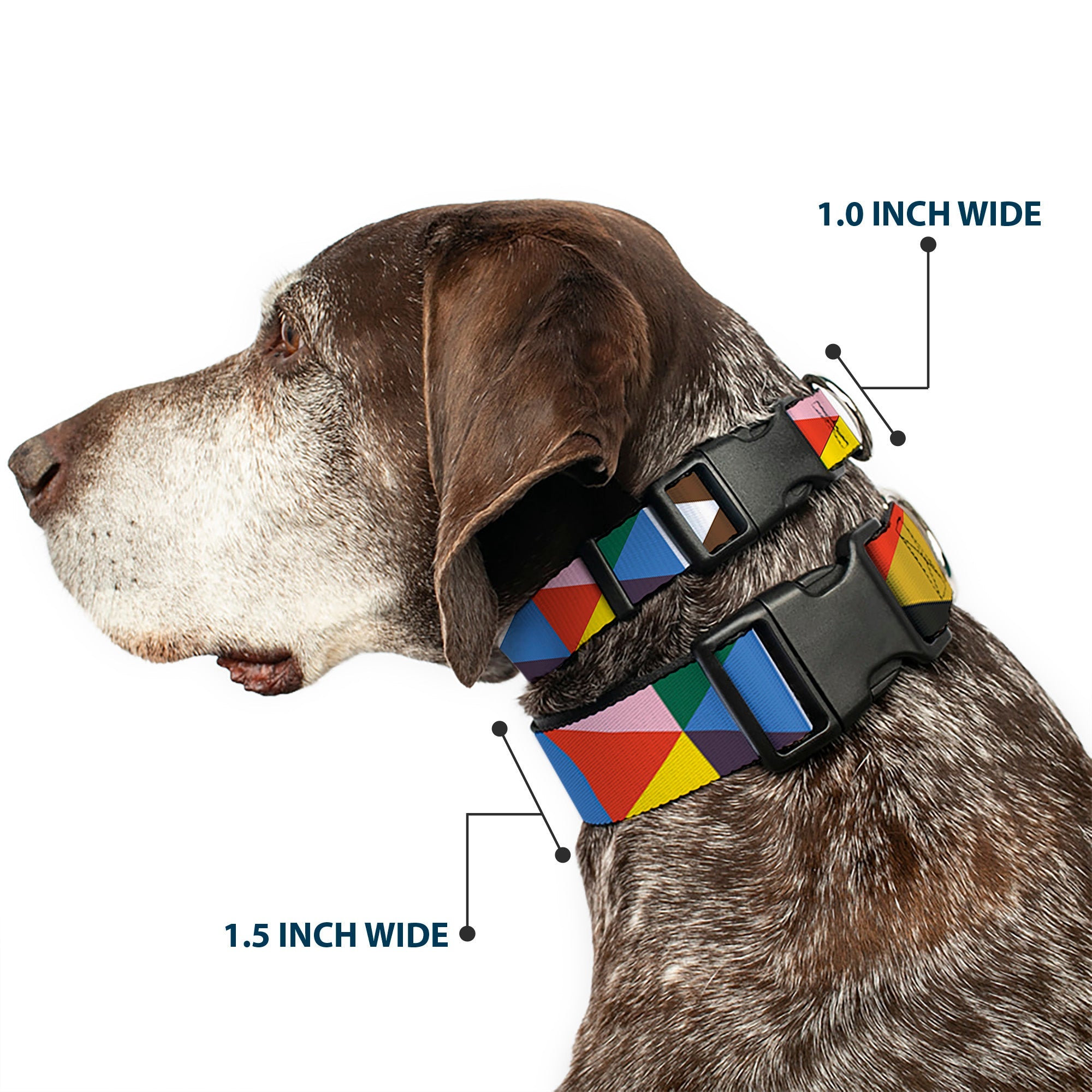 Plastic Clip Collar – Geometric Triangle Blocks Multi Color
