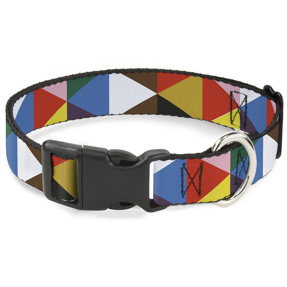 Plastic Clip Collar – Geometric Triangle Blocks Multi Color