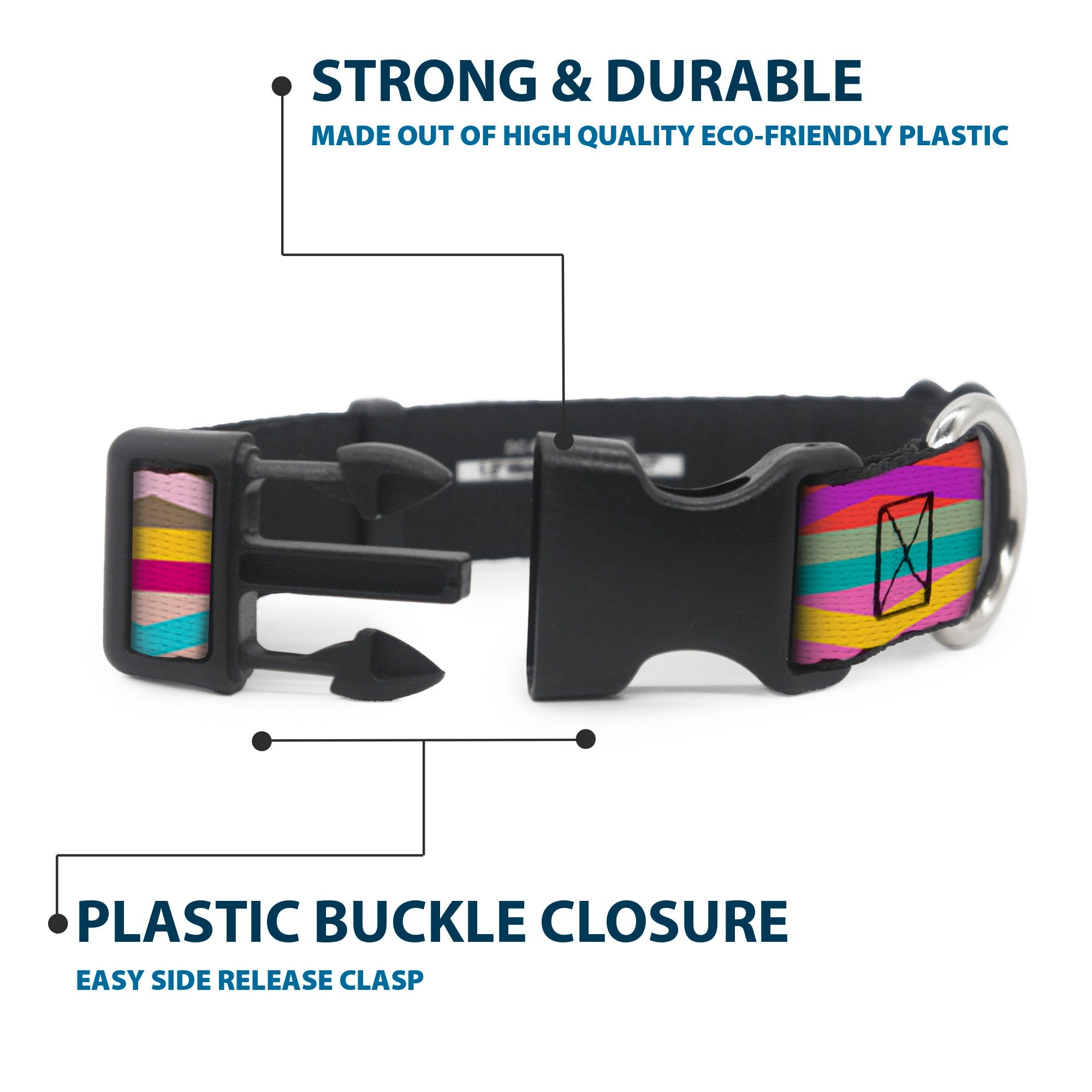 Plastic Clip Collar – Geometric Multi Color