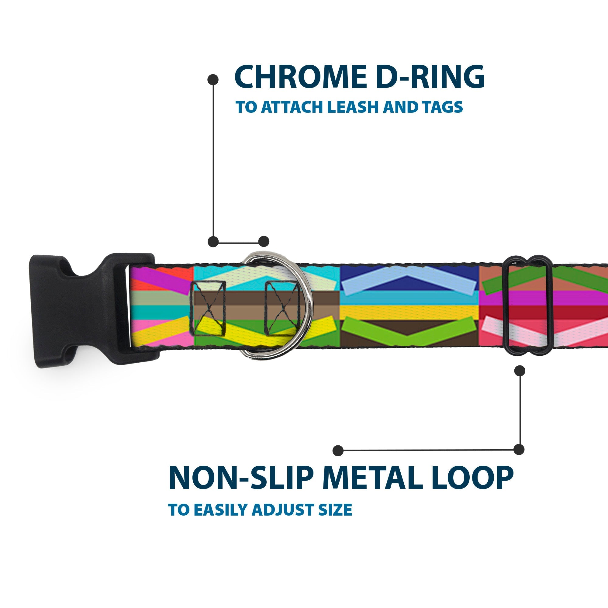 Plastic Clip Collar – Geometric Multi Color